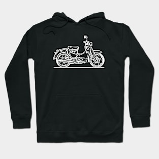 Super Cub 125 Motorcycle White Sketch Art Hoodie